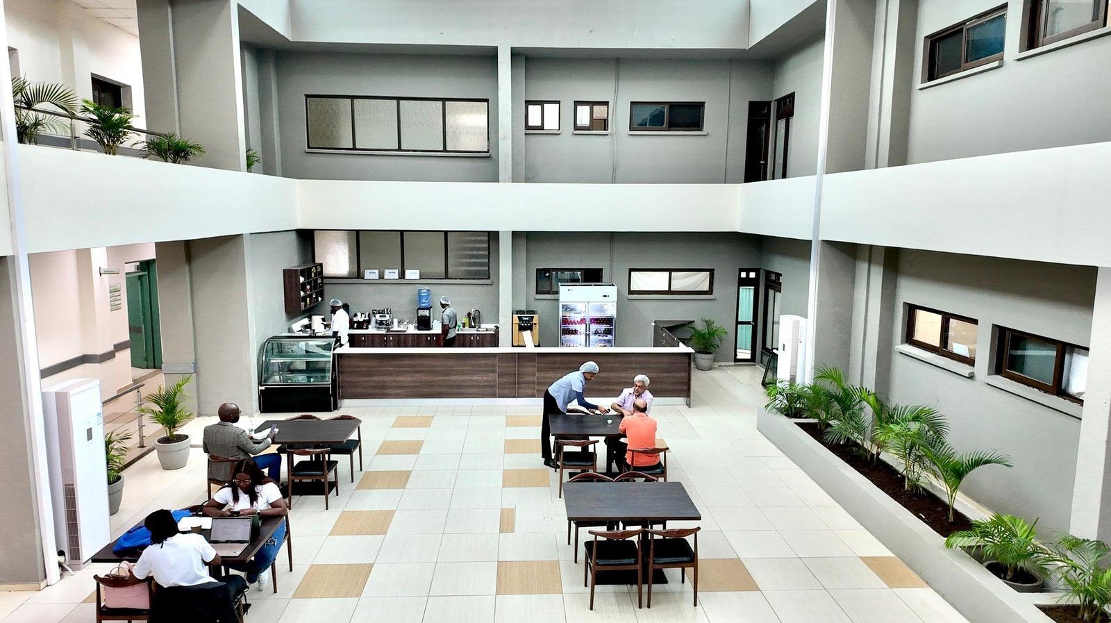 The central atrium at IHZ Fairview Hospital